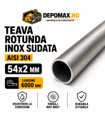 Teava rotunda inox sudata AISI 304, 54 x 2 mm, 6 metri